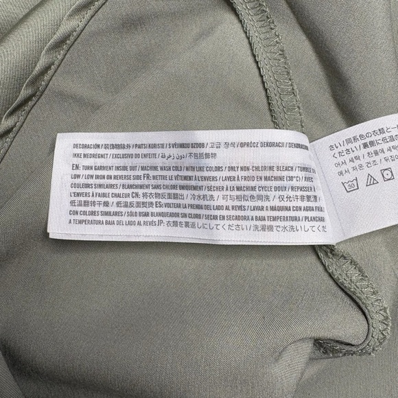 Abercrombie & Fitch Satin Slip Dress Size XSP Sage Green Side Zip - Picture 11 of 11